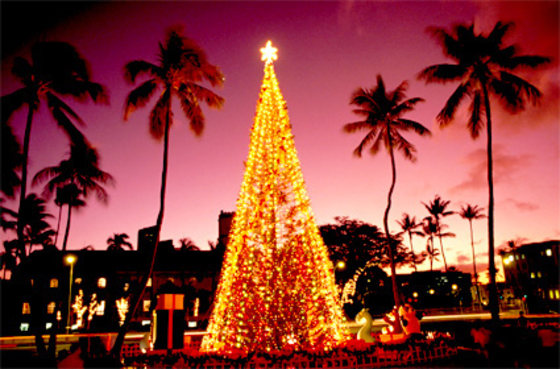 The Honolulu City Lights festival kicks off with a parade that rolls to City Hall, the center of Christmas cheer. Expect a giant barefoot Santa giving a hang loose sign, along with his wife Tutu Mele, who sports a red muumuu. A big Christmas tree is lit along with thousands of other lights in the downtown area.